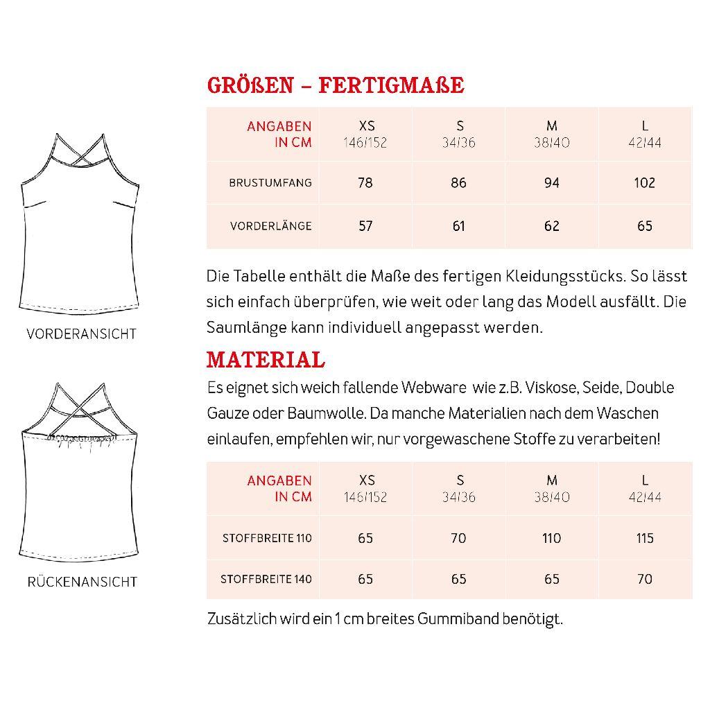 Papierschnittmuster Top Frau Eike XS-L